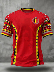 T-shirt imprimé pour hommes, amoureux du football belge