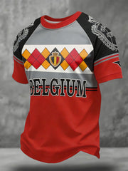 T-shirt imprimé pour hommes, amoureux du football belge