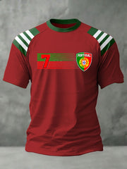 T-shirt imprimé football portugais pour hommes
