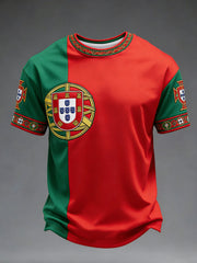 T-shirt imprimé football portugais pour hommes