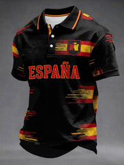 Chemise décontractée imprimée pour amoureux du football espagnol, pour hommes