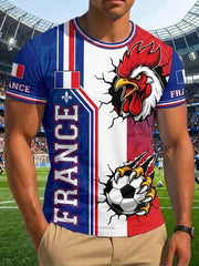 T-shirt imprimé France Football pour hommes