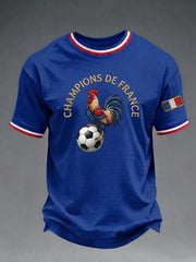 T-shirt imprimé football français pour hommes