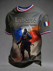 T-shirt imprimé pour hommes French Liberté J'écris Ton Nom