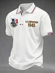 Chemise imprimée pour hommes, style français, LA LIBÉRATION 1945