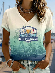 T-shirt décontracté imprimé Femme Kieler Woche