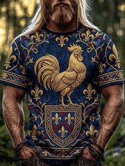T-shirt à manches courtes pour hommes France Coq Gaulois