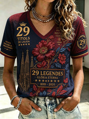 T-shirt imprimé pour femmes Espagne Orgull, dédié aux amoureux du football