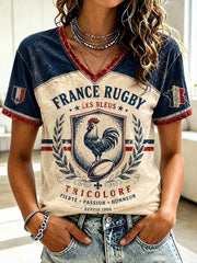 T-shirt à manches courtes France Rugby pour femme