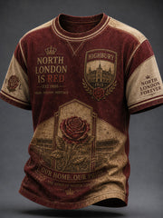 T-shirt imprimé pour homme Highbury, fièrement amoureux du football du nord de Londres