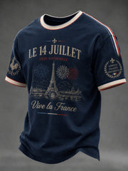 T-shirt pour hommes France Le 14 Juillet imprimé