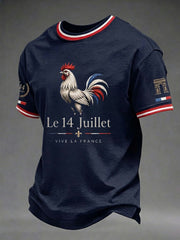T-shirt pour hommes France Le 14 Juillet imprimé