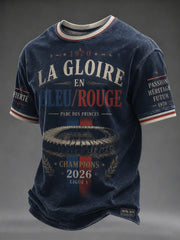 T-shirt homme La Gloire en Bleu Rouge à imprimé footballistique