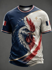 T-shirt pour homme imprimé coq gaulois français
