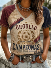 T-shirt rétro de championne de football pour femmes