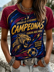 T-shirt rétro de championne de football pour femmes