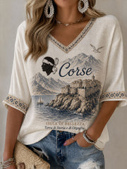 T-shirt Corse Waffle Femme