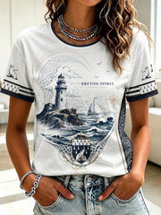 T-shirt imprimé celtique de Bretagne pour femmes
