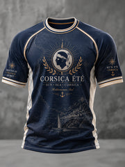 T-shirt décontracté à manches courtes pour homme, imprimé du drapeau de la Corse