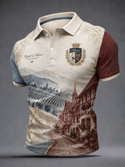 Chemise homme à motif paysager d'Alsace, style français
