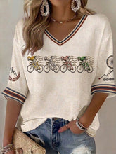 T-shirt waffle pour femme, vélo et skeleton