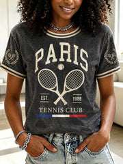 T-shirt à manches courtes du Paris Tennis Club pour femme