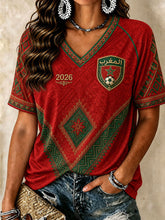 T-shirts à col en V pour le football marocain féminin