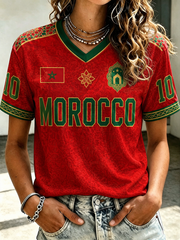 T-shirt femme MAROC à manches courtes imprimé