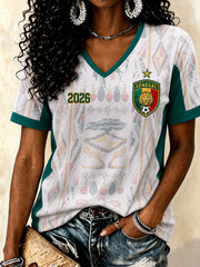 T-shirts à col en V de football pour femmes, Sénégal 2026