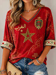 T-shirts de football 2026 pour femmes, Maroc