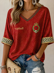 T-shirts de football 2026 pour femmes, Maroc