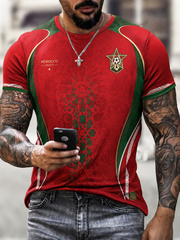 T-shirt homme imprimé Maroc à manches courtes