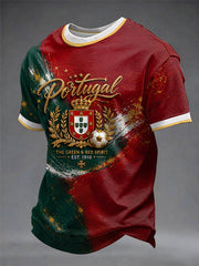 Camiseta masculina estampada com futebol português