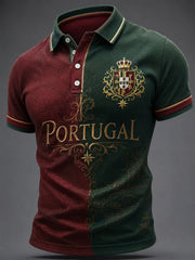 Camiseta casual masculina com estampa de futebol português