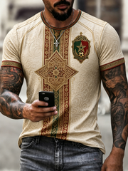 T-shirt manches courtes pour hommes, imprimé football marocain