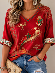 T-shirts de football 2026 pour femmes, Maroc