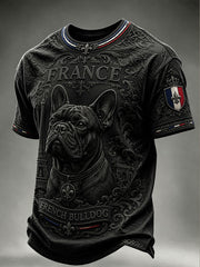 T-shirt manches courtes pour homme motif bouledogue français