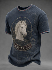 T-shirt waffle imprimé France Camargue pour homme
