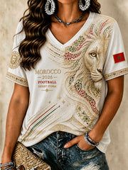 T-shirt 2026 Morocco Football pour femme