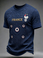 T-shirt manches courtes pour homme, motif inspiré du football français