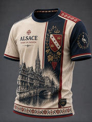 T-shirt imprimé pour hommes, France Alsace
