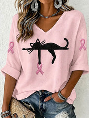 T-shirt de sensibilisation au cancer du sein pour femmes