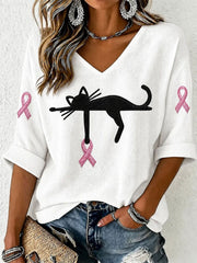 T-shirt de sensibilisation au cancer du sein pour femmes