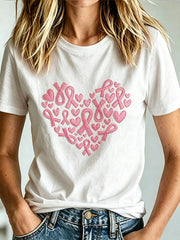 T-shirt imprimé de sensibilisation au cancer du sein chez la femme
