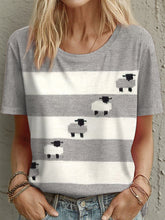 T-shirt mignon à motif mouton pour femme