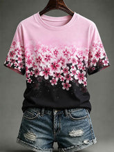 T-shirt à manches courtes avec motifs de sensibilisation au cancer du sein pour femmes