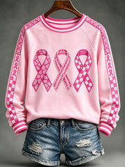 Sweat-shirts au ruban rose de sensibilisation au cancer du sein chez la femme