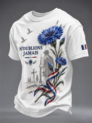 T-shirt à manches courtes imprimé «N'OUBLIONS JAMAIS» pour homme