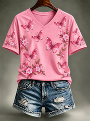 T-shirt à manches courtes pour le cancer du sein chez la femme