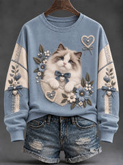 Sweat-shirt femme à imprimé animaux mignon